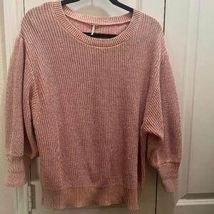 Young fabulous & broke cowl neck sweater size large peach cream color